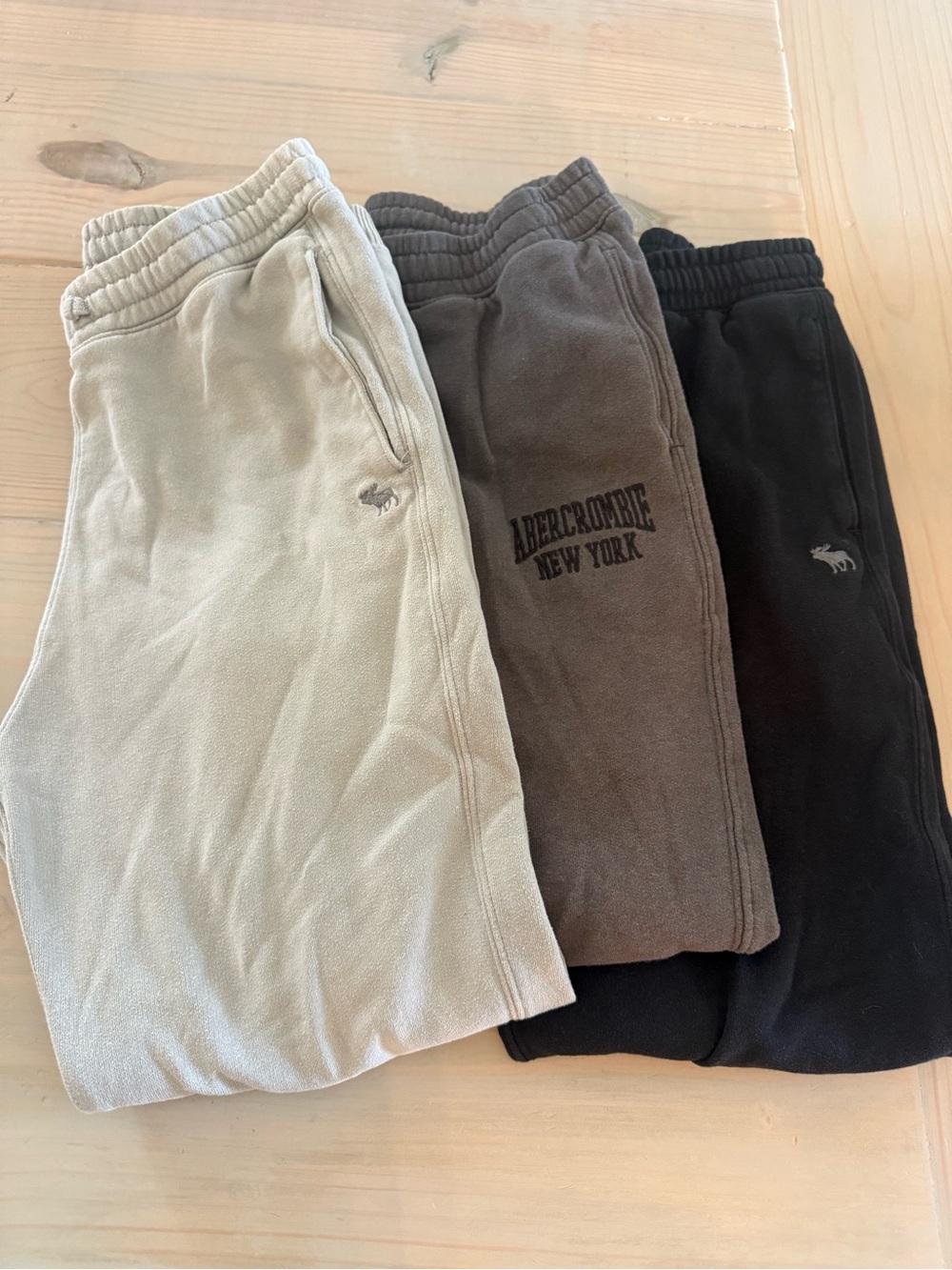 abercrombie kids Sweatpants Trio - Light grey, Dark Grey, & Black